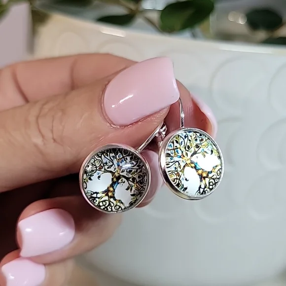 Tree of Life Medallion Drop Earrings - Picture 2 of 5